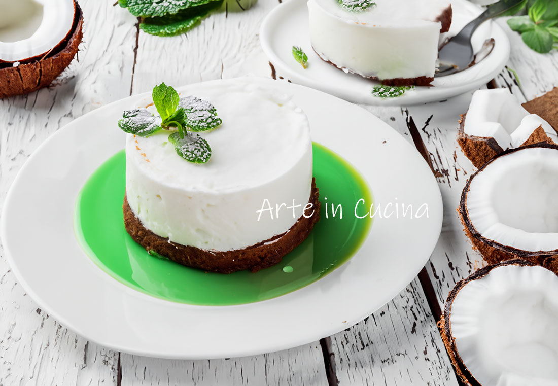 Cheesecake cocco e menta monoporzione