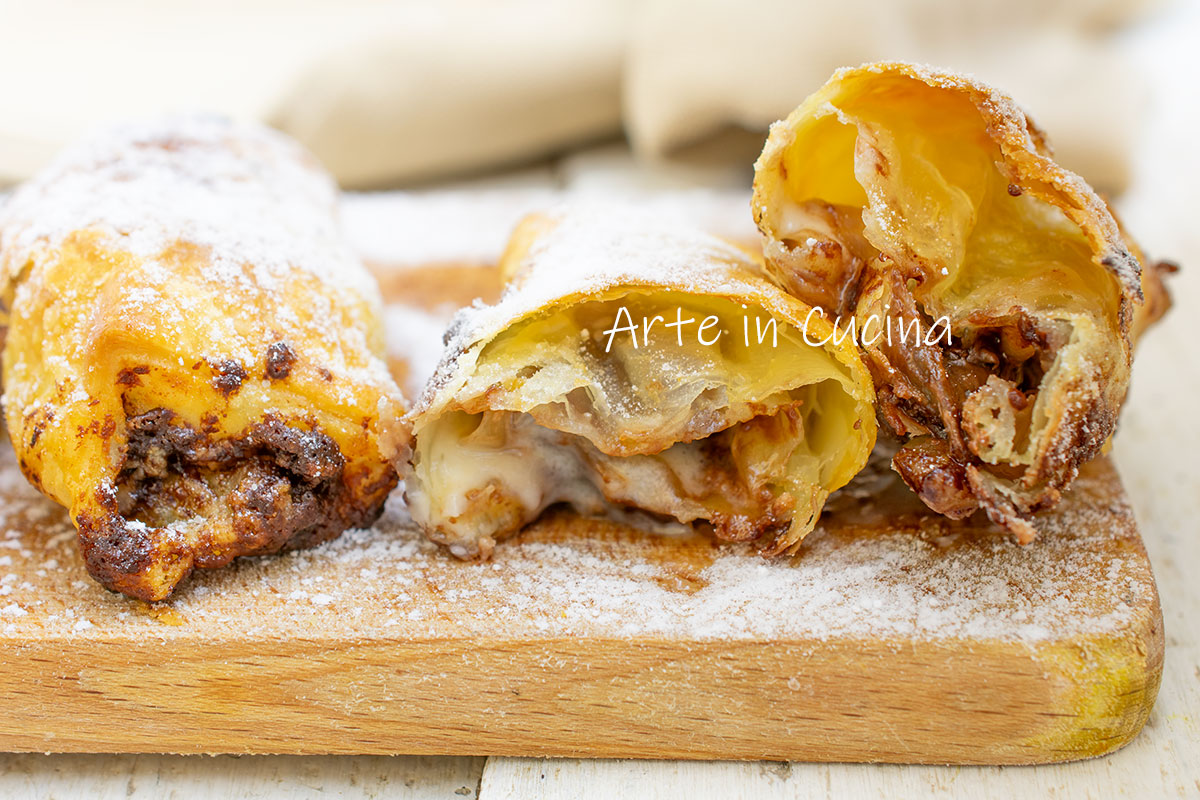 Cannoli cheesecake con nutella rotolini