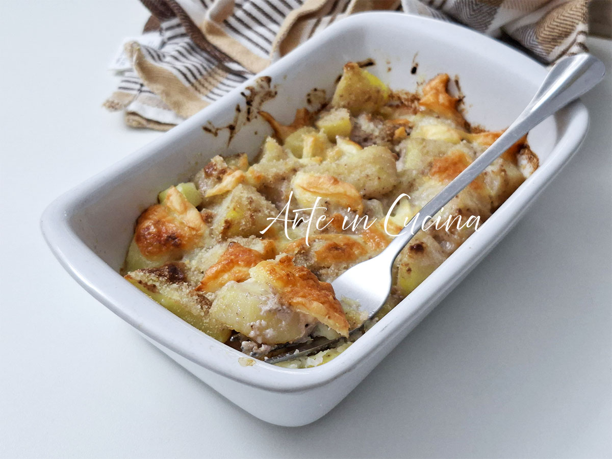 PATATE al GORGONZOLA e NOCI gratinate