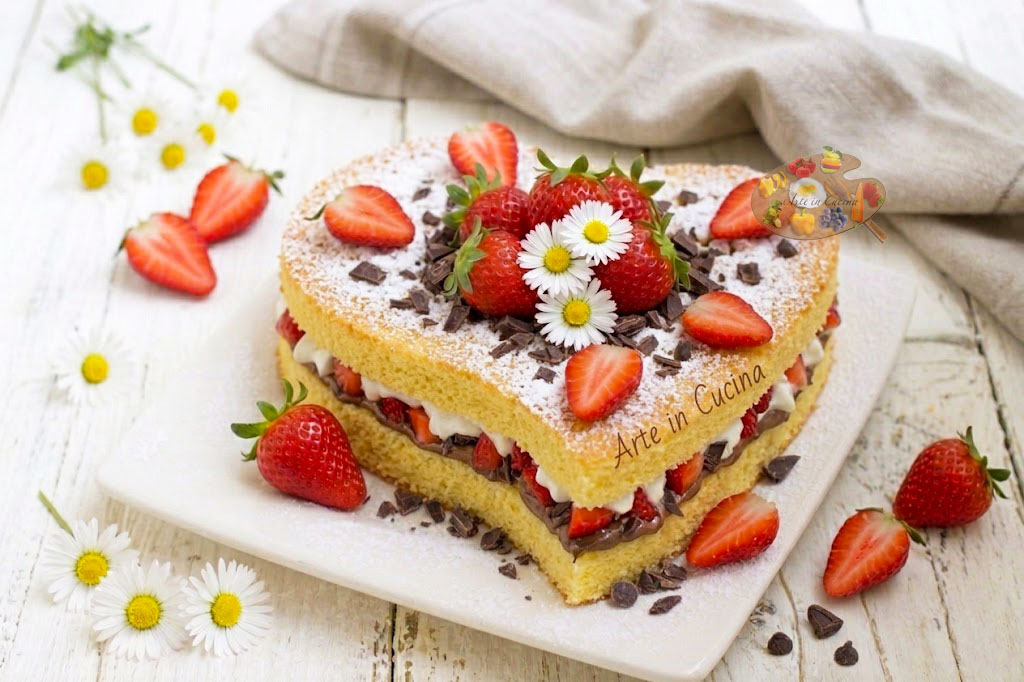 CAMPANA di PASQUA panna fragole e nutella torta velocissima
