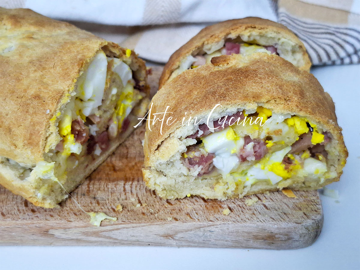 TORTANO VELOCE ARROTOLATO antipasto di Pasqua