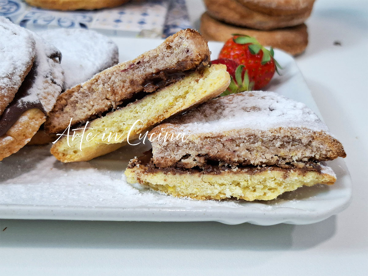 BISCOTTI di FRAGOLE bicolore alla NUTELLA