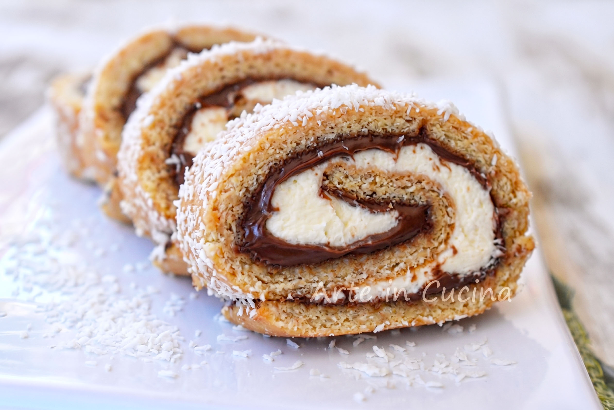 GIRELLE di BISCOTTO senza cottura con NUTELLA e mascarpone