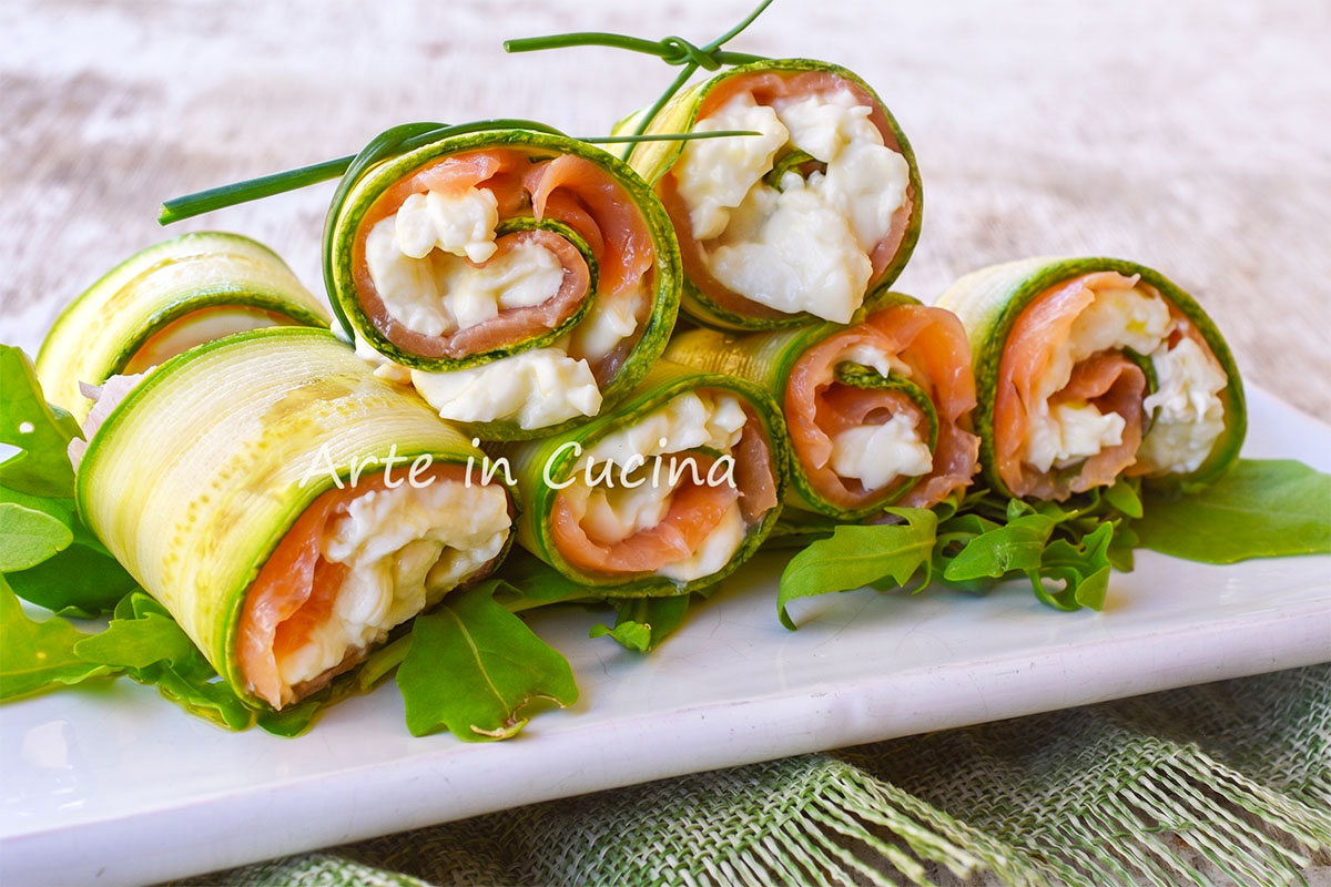 INVOLTINI di ZUCCHINE e SALMONE senza cottura