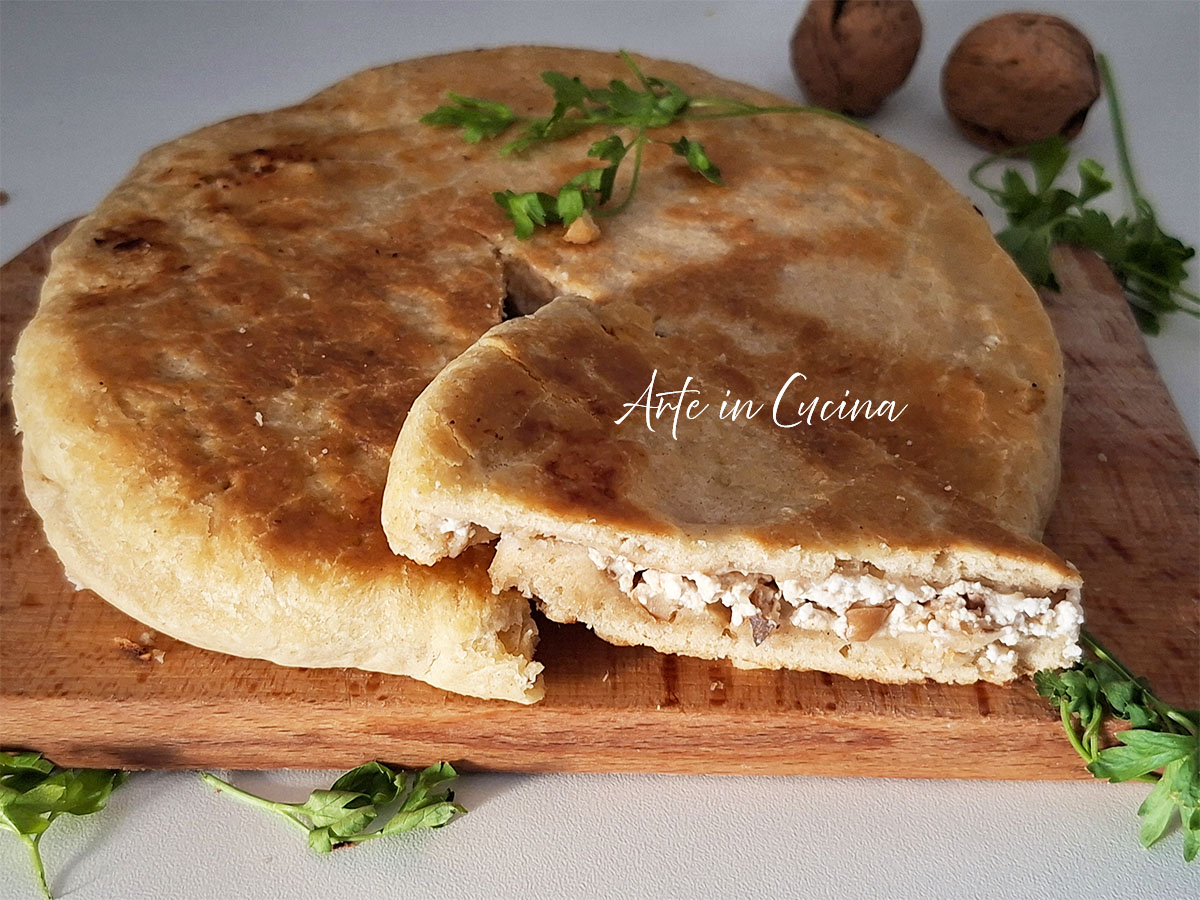 FOCACCIA VELOCE RICOTTA e NOCI in padella