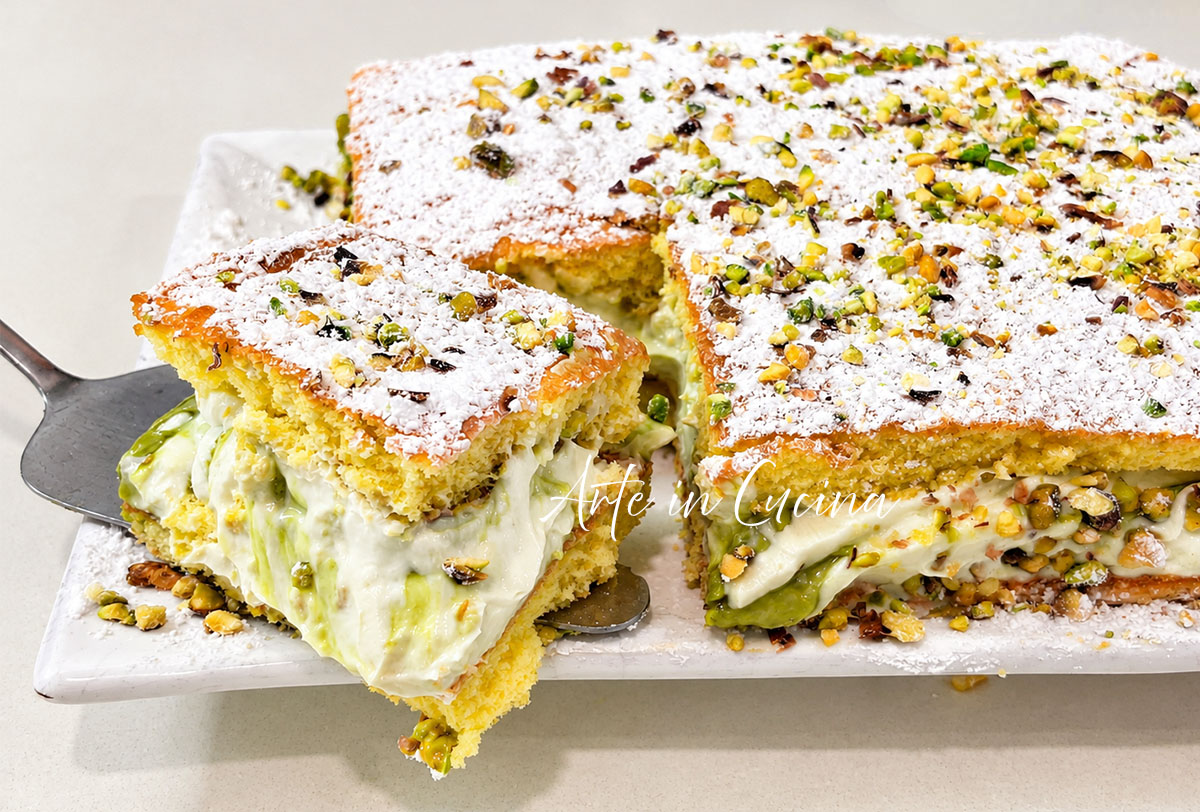 Torta di pasta biscotto al pistacchio