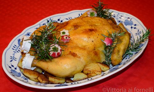 Pollo ripieno arrosto, iaddina china - ricetta tradizionale