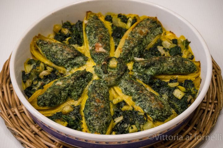 indivia belga farcita con ricotta e spinaci