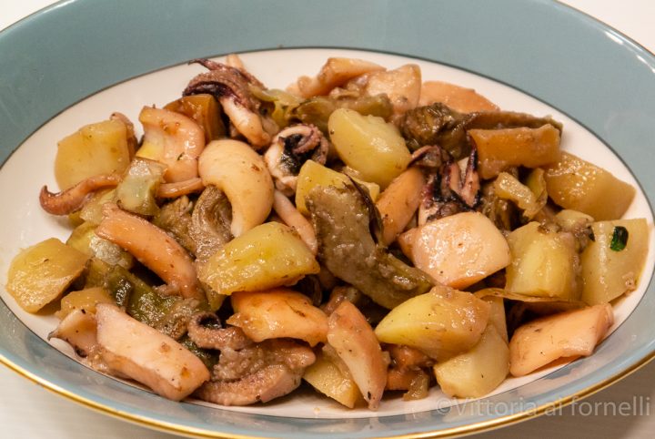seppie con carciofi e patate