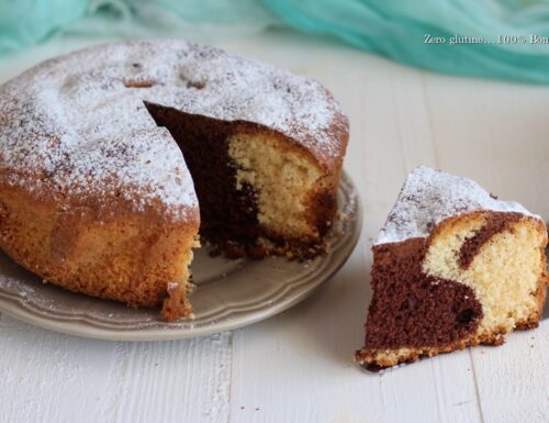 Torta bicolore con farina di riso