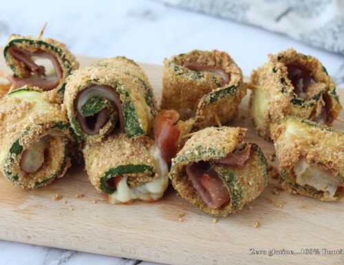 Involtini di zucchine cotti in friggitrice ad aria