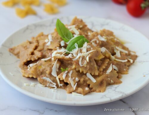 Pasta con crema di melanzane cotte in friggitrice ad aria