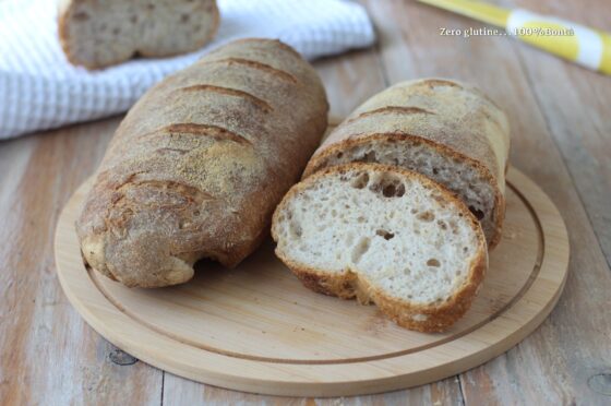 Filone di pane croccante senza glutine