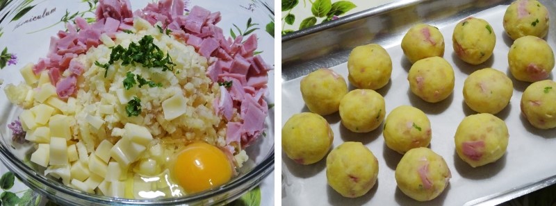 preparazione delle polpette di patate al pomodoro