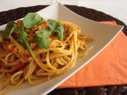 Spaghetti alla crema di peperoni